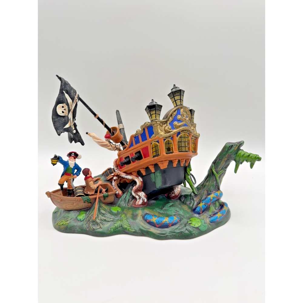 Department 56 Ship of Sea‎ Phantoms Halloween Village Pirate Ship Tested/Working